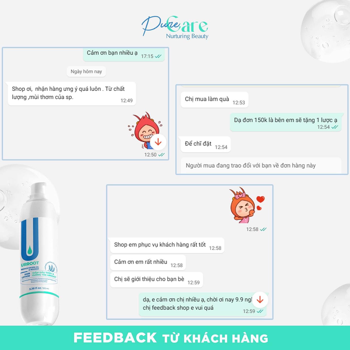 🌸 9.9 – Ngày đặc biệt với Purecare 🌸
Nhận được những feedback tuyệt vời từ khách hàng chính là động lực to lớn để Purecare không ngừng cố gắng.
✨ Mong rằng Urroot Hair Lotion – lotion gội khô đa tác động sẽ được nhiều người biết đến và đồng hành cùng mái tóc Việt:
💧 Giảm bết dầu – Kiểm soát nhờn thừa
💆♀️ Tóc tơi phồng, suôn mượt tự nhiên
🌹 Hương thơm dịu nhẹ, thanh mát
👉 Cảm ơn bạn đã tin tưởng và lựa chọn Urroot 💖
#Purecare #UrrootHairLotion #TócĐẹpMỗiNgày #FeedbackKháchHàng
